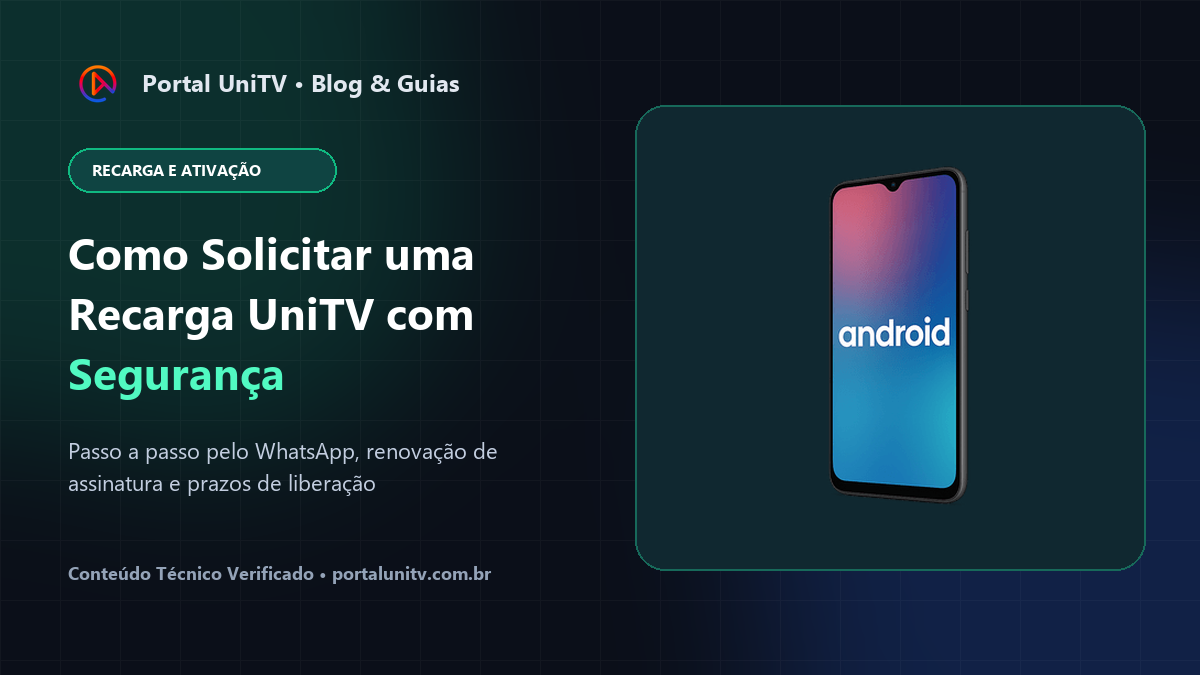 Como solicitar UniTV Recarga com segurança via PIX